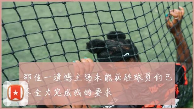 邵佳一遗憾主场未能获胜球员们已尽全力完成我的要求